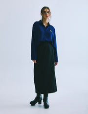Wool rap skirt