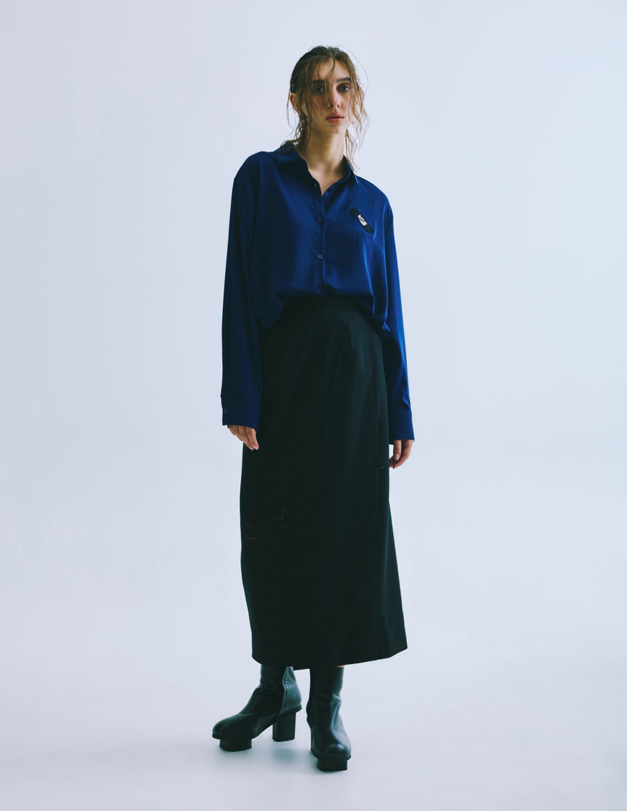 Wool rap skirt