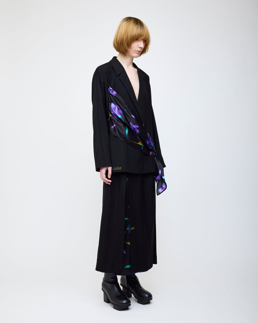 Nocturne bloom draped jacket -Purple-