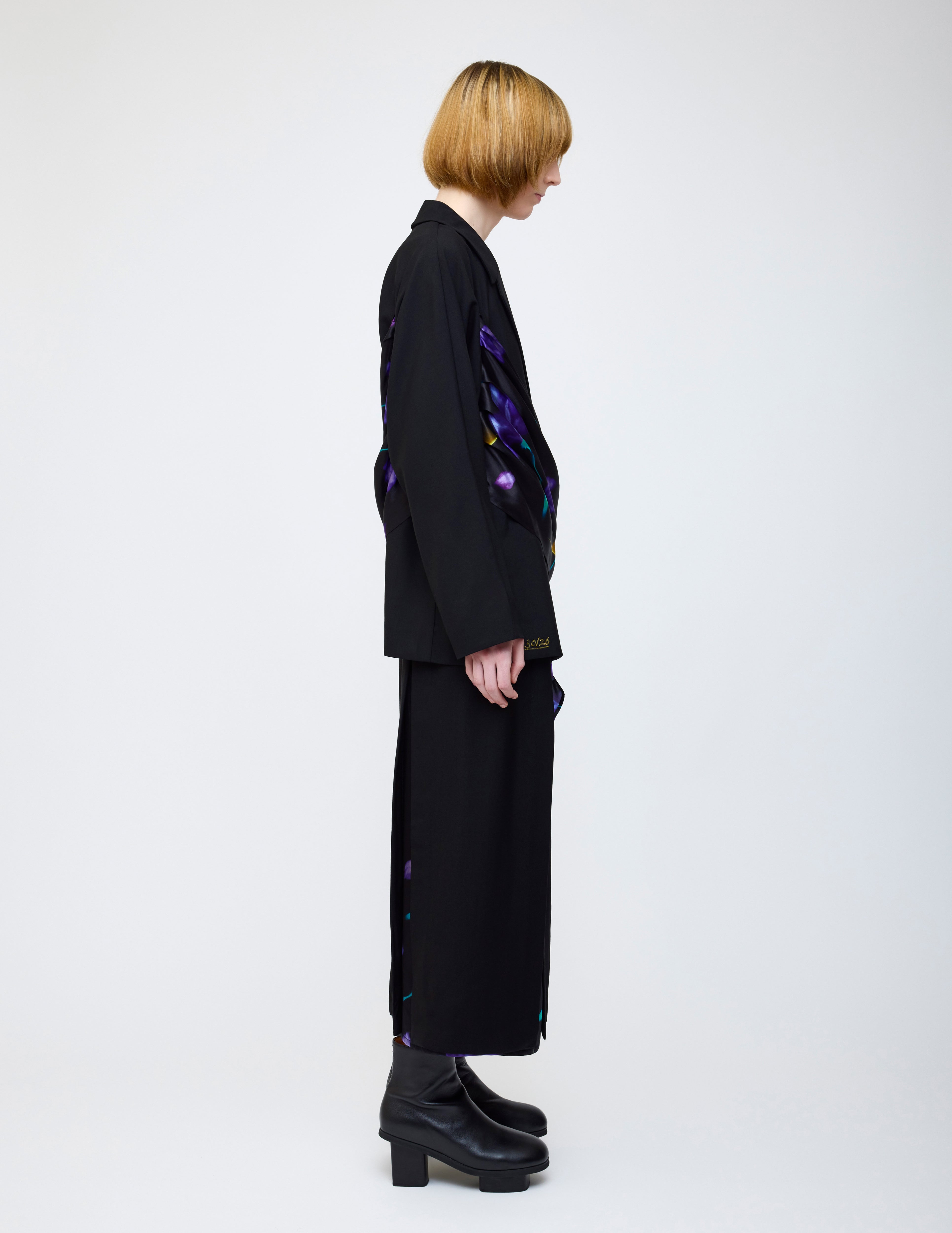 Nocturne bloom draped jacket -Purple-