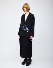 Nocturne bloom draped jacket -Purple-