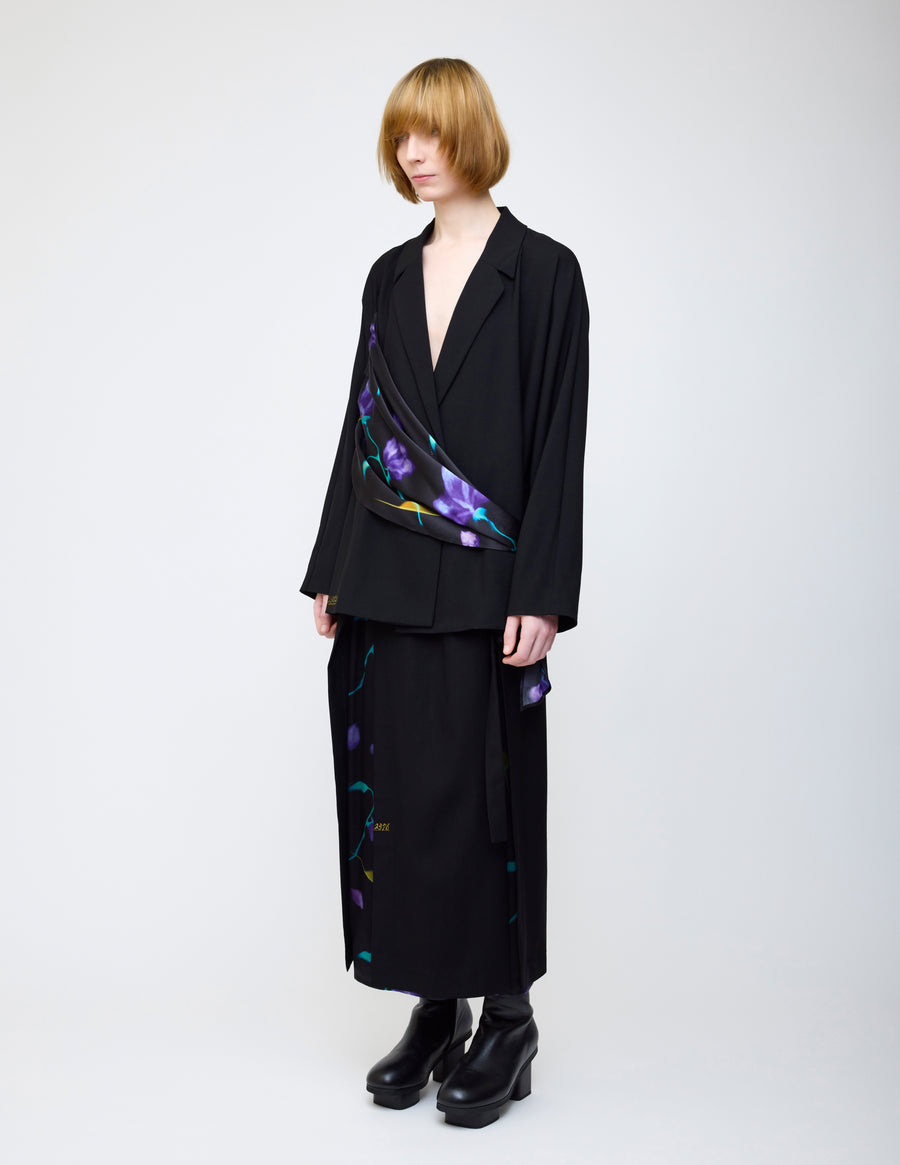 Nocturne bloom draped jacket -Purple-