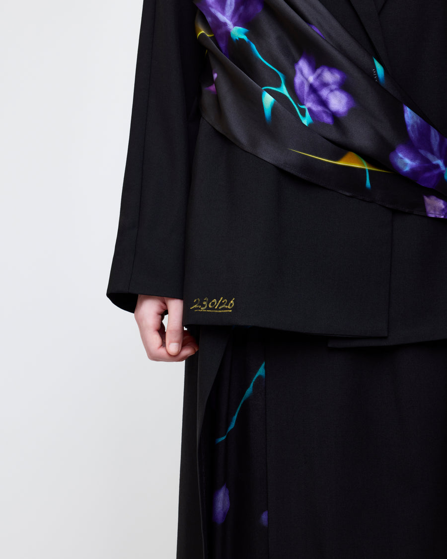 Nocturne bloom draped jacket -Purple-