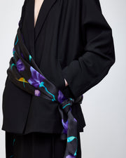 Nocturne bloom draped jacket -Purple-