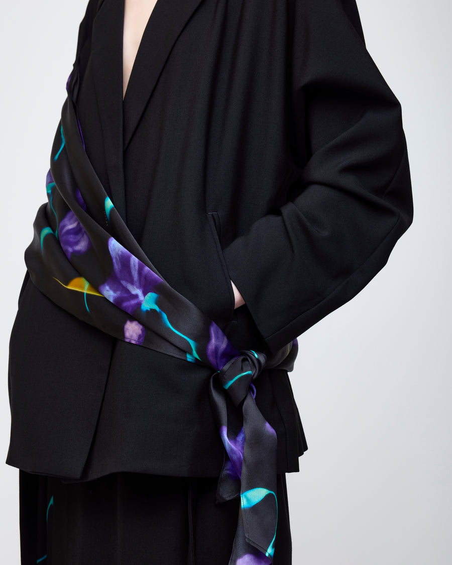 Nocturne bloom draped jacket -Purple-