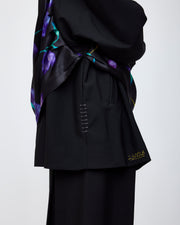 Nocturne bloom draped jacket -Purple-