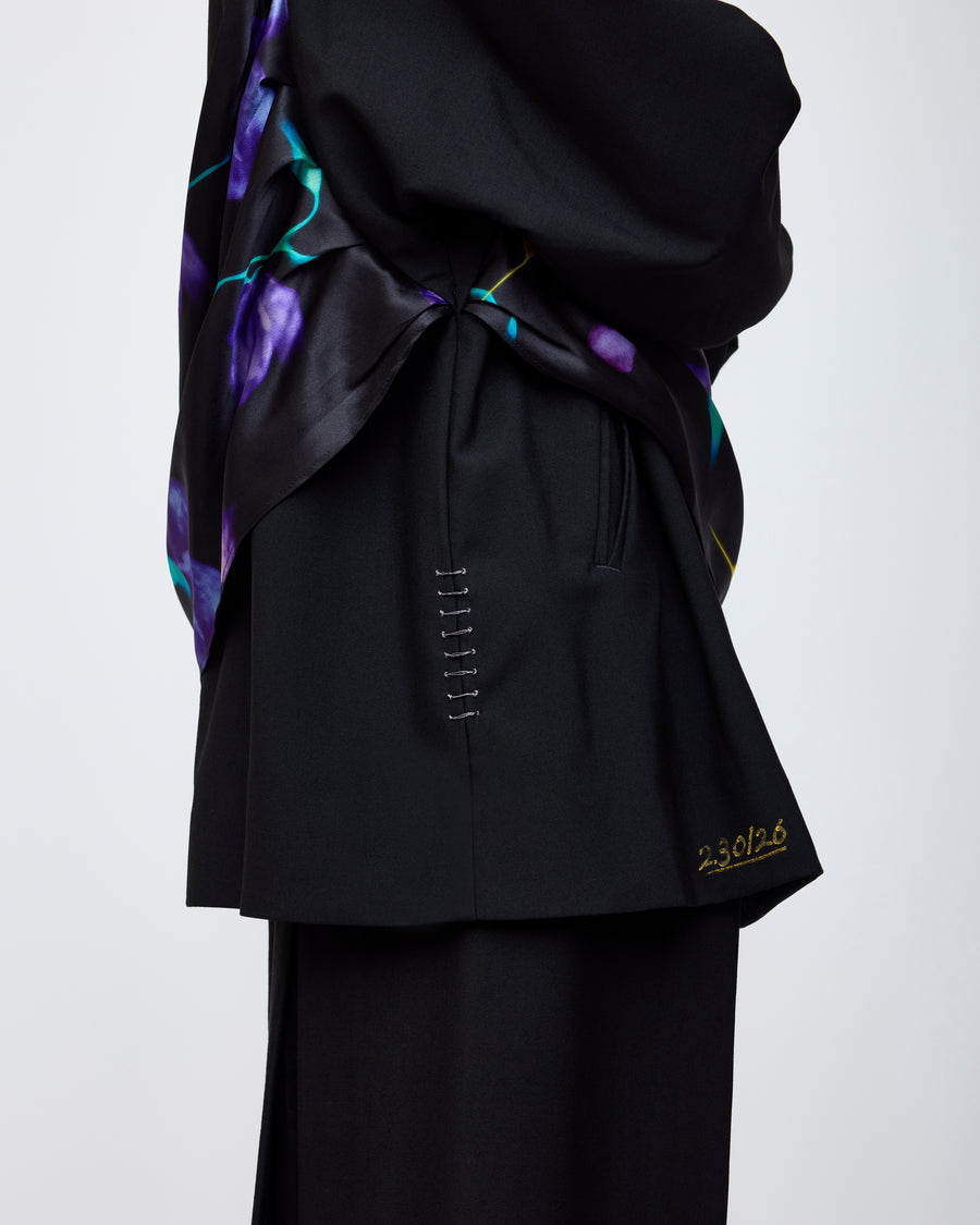 Nocturne bloom draped jacket -Purple-