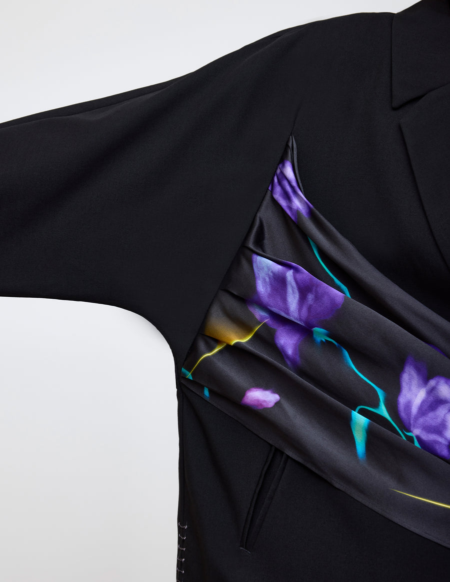Nocturne bloom draped jacket -Purple-