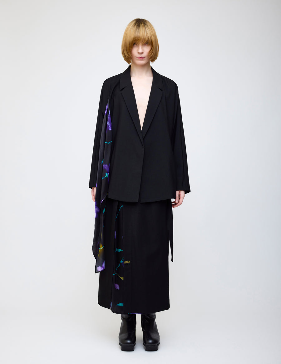 Nocturne bloom draped jacket -Purple-