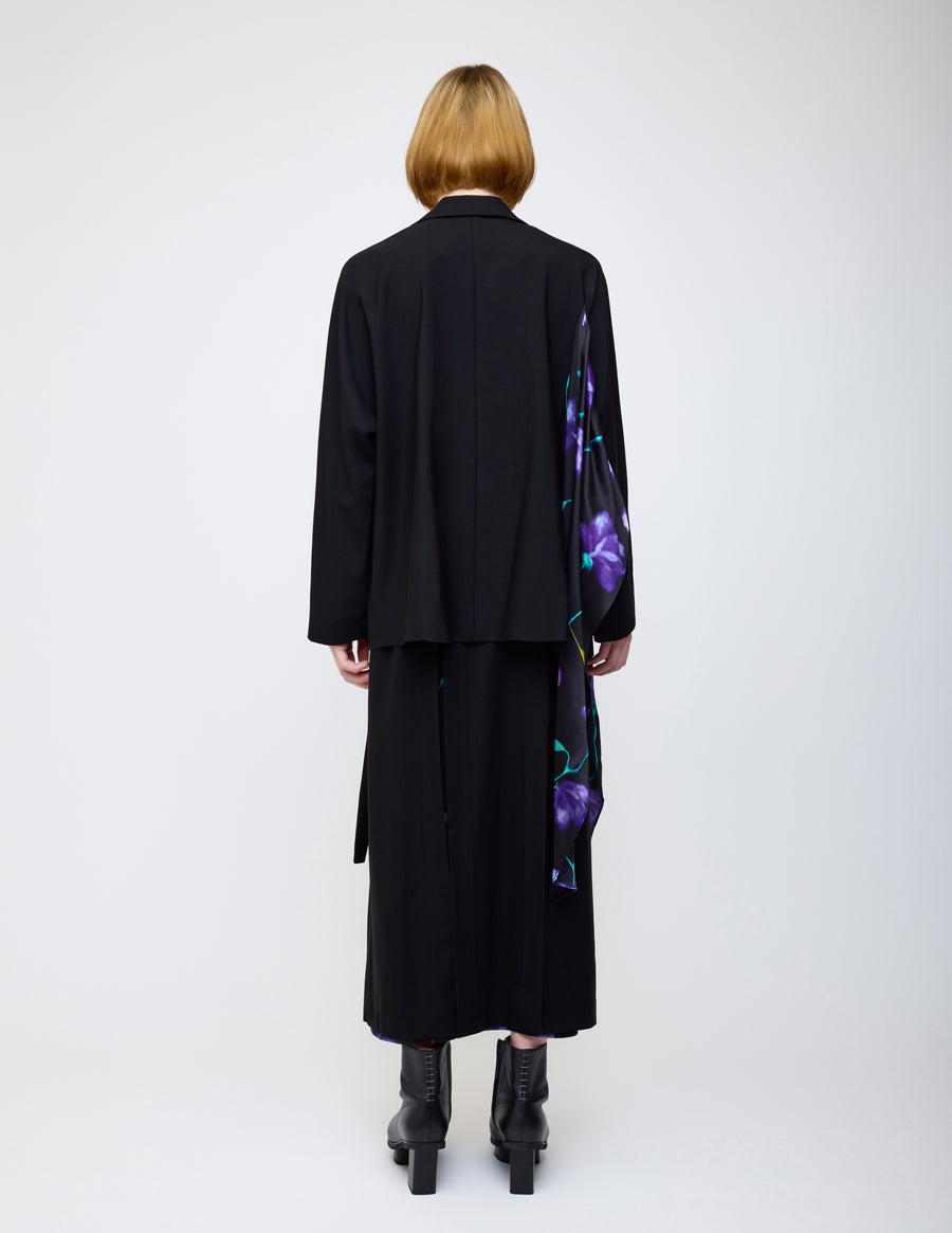 Nocturne bloom draped jacket -Purple-