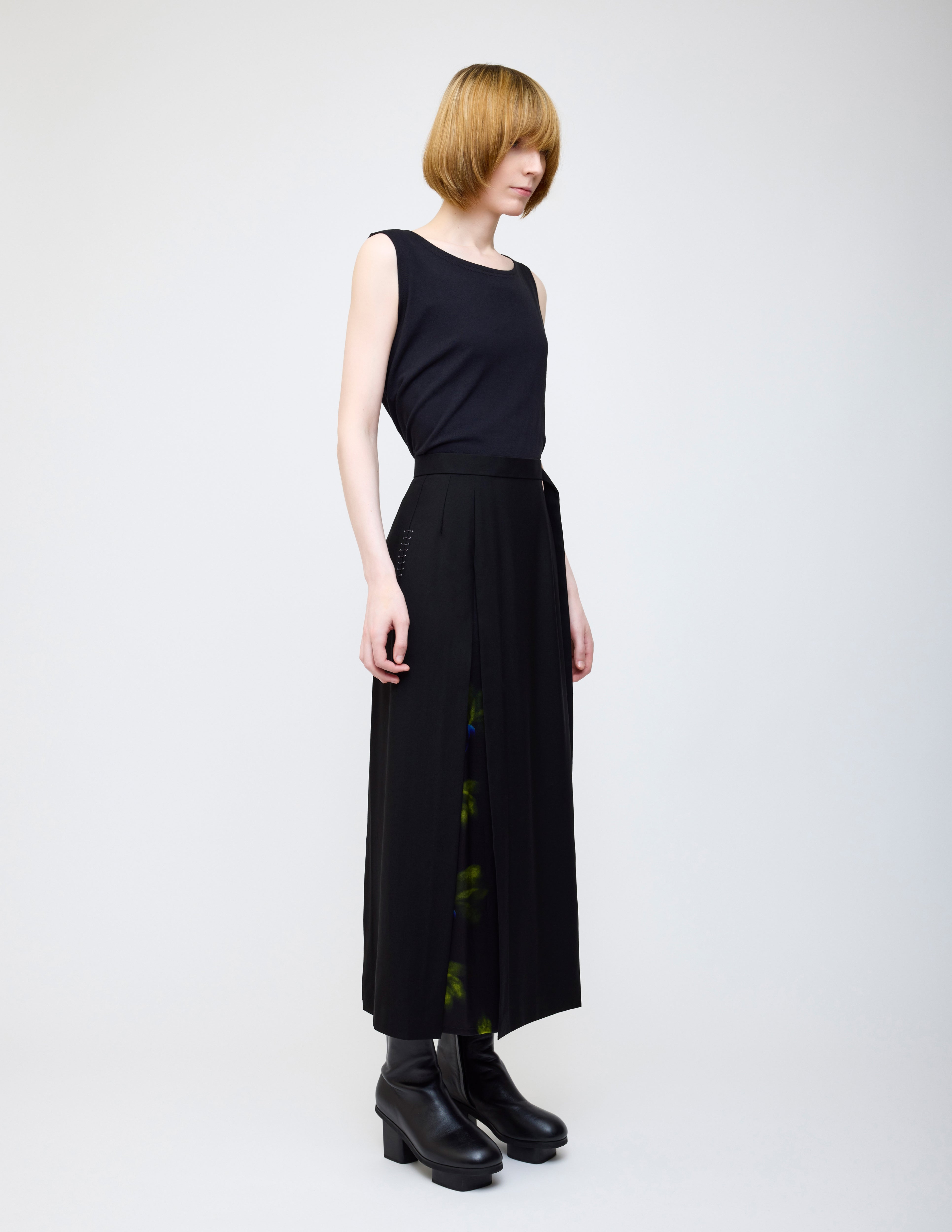 Nocturne bloom skirt -Yellow-