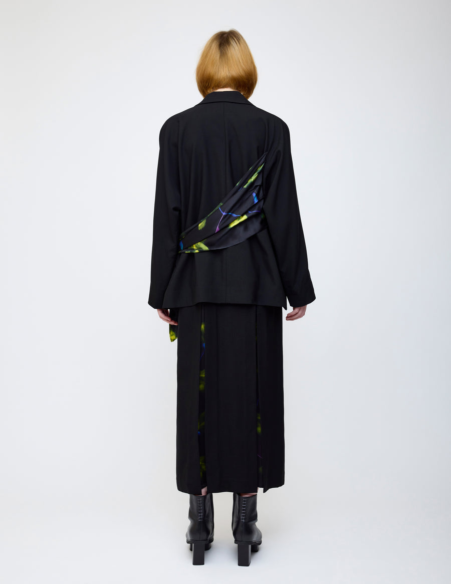 Nocturne bloom draped jacket -Yellow-