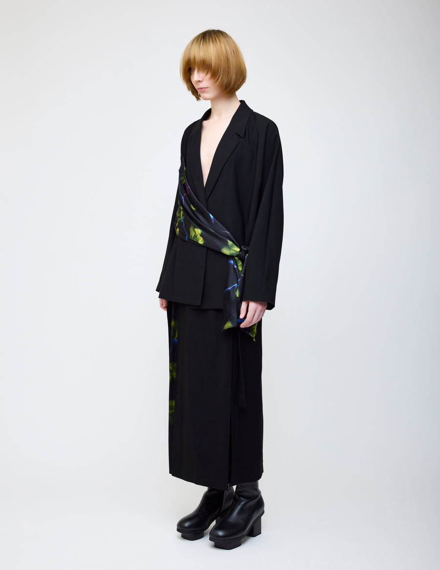 Nocturne bloom draped jacket -Yellow-