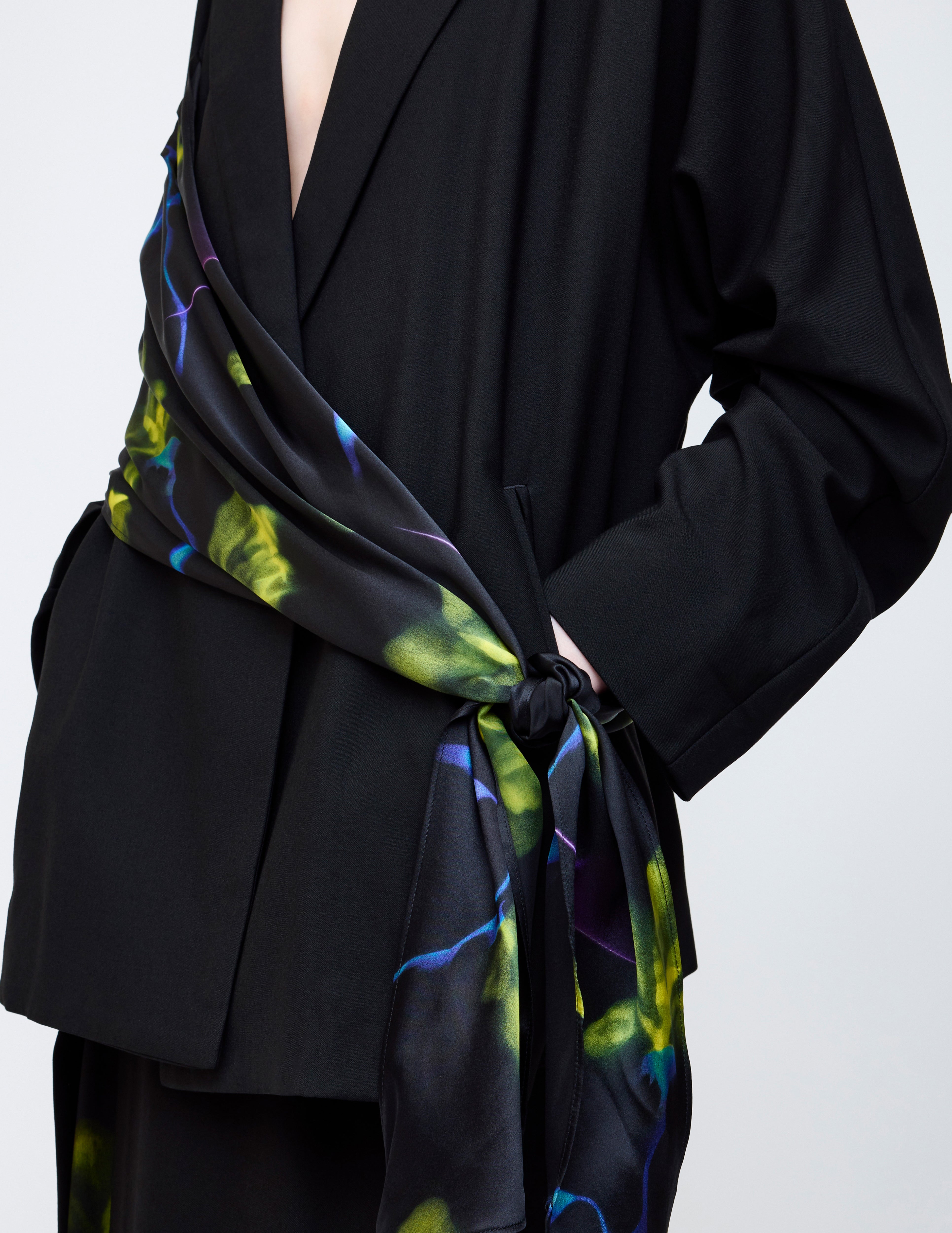 Nocturne bloom draped jacket -Yellow-
