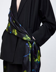 Nocturne bloom draped jacket -Yellow-