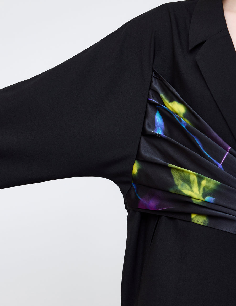 Nocturne bloom draped jacket -Yellow-