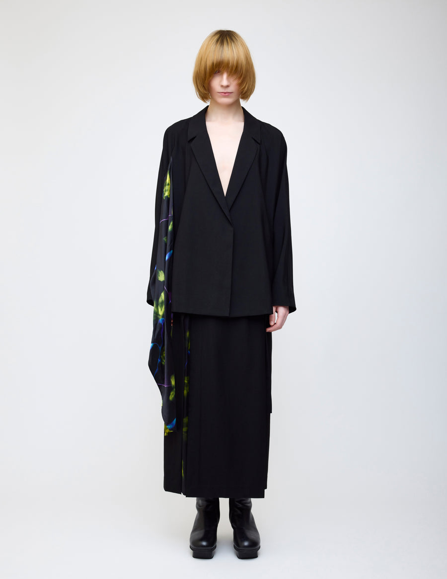 Nocturne bloom draped jacket -Yellow-