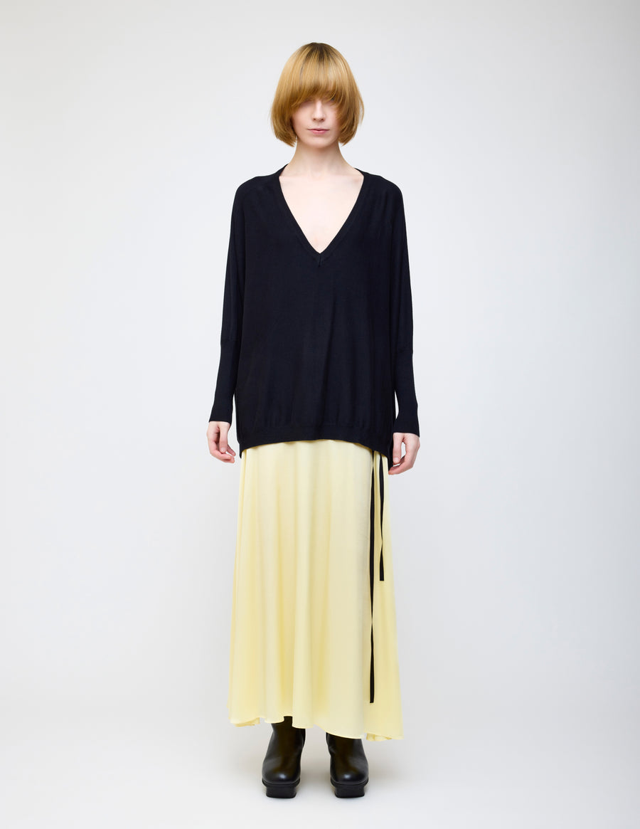 Kimono sleeve knit -Black-