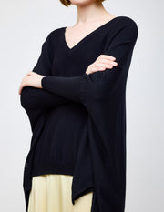 Kimono sleeve knit -Black-