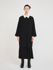 White collar long jacket