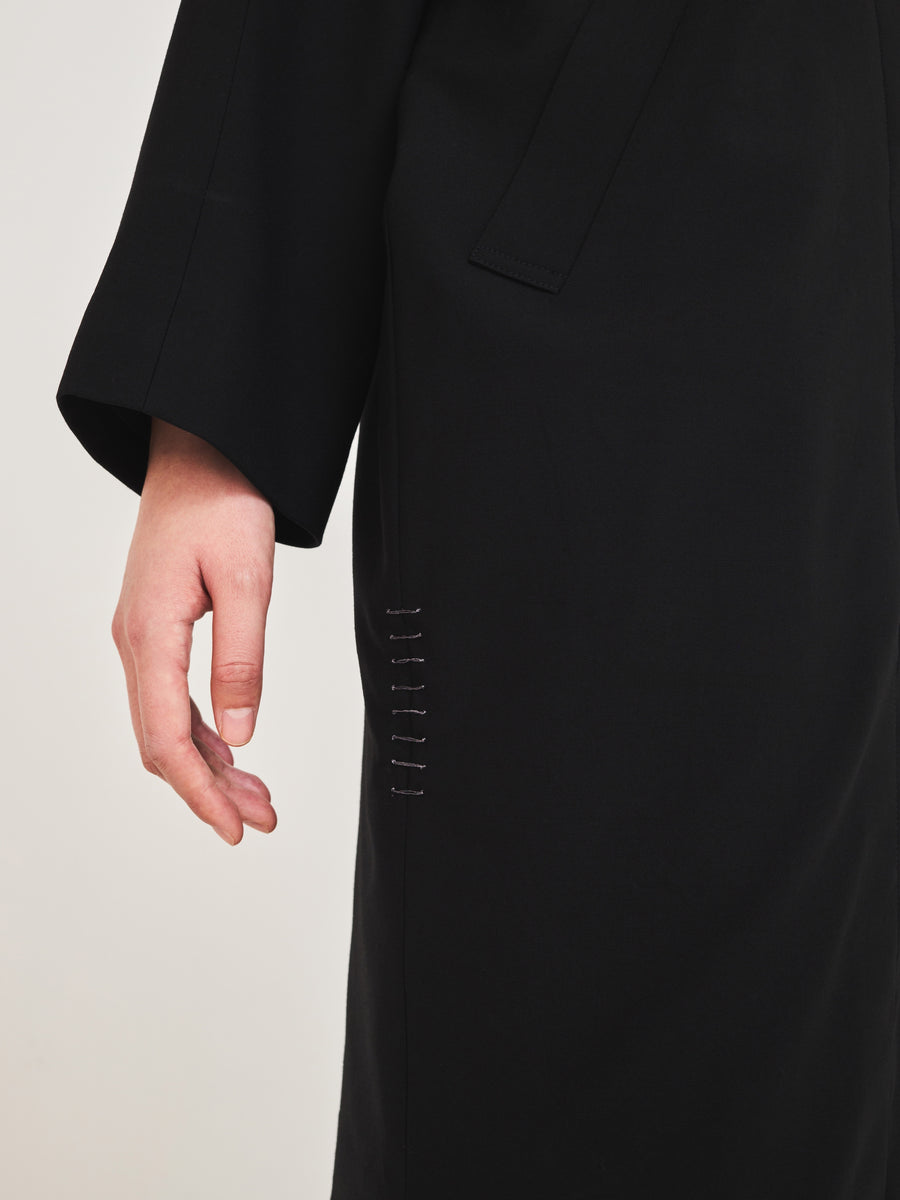 White collar long jacket