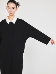 White collar long jacket