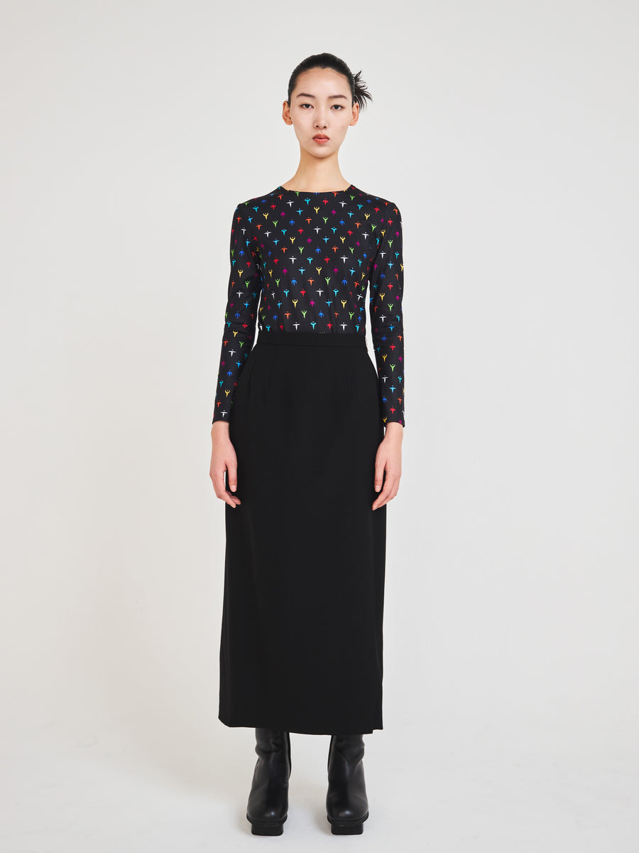 Wool rap skirt