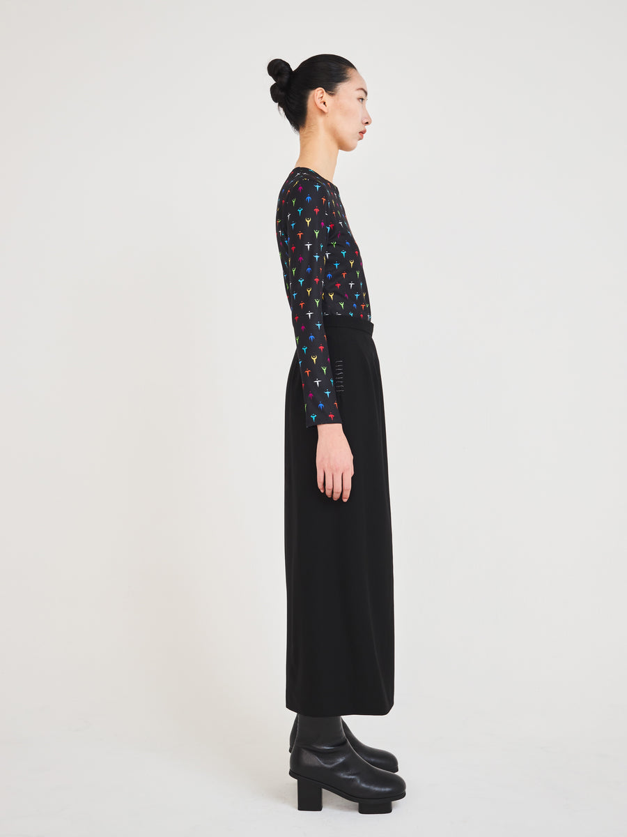 Wool rap skirt