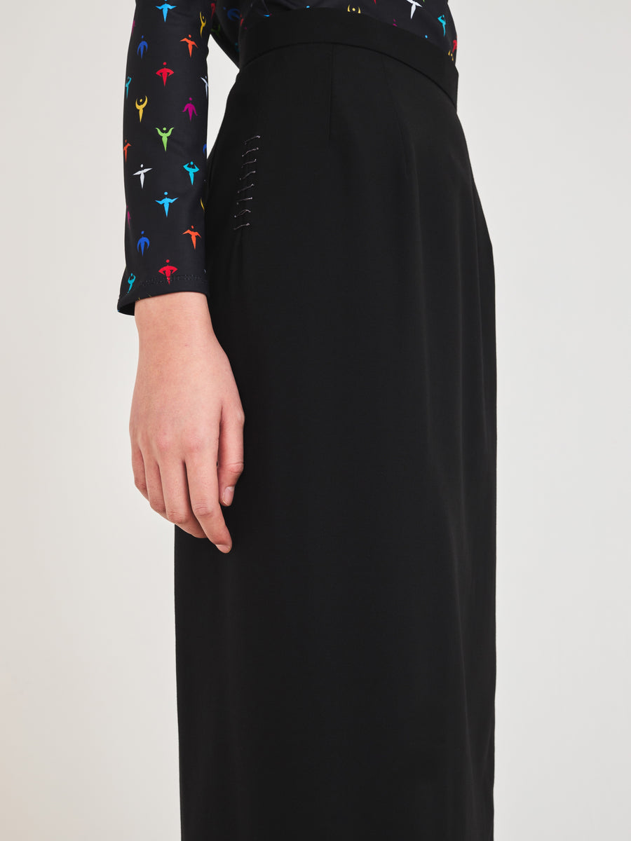 Wool rap skirt