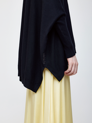 Kimono sleeve knit -Black-