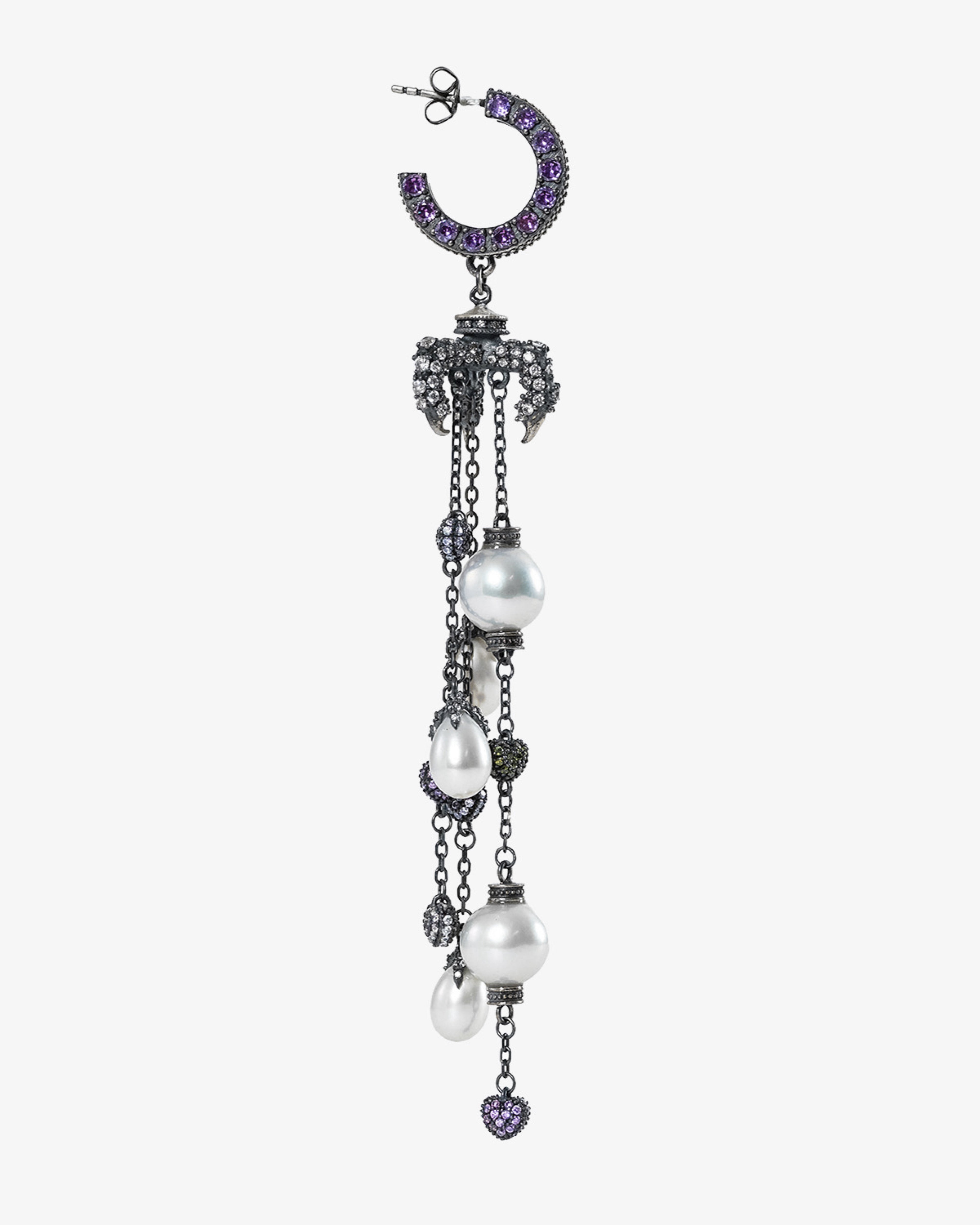Violet Eclipse Pearl Cascade Earring