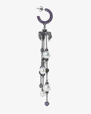 Violet Eclipse Pearl Cascade Earring