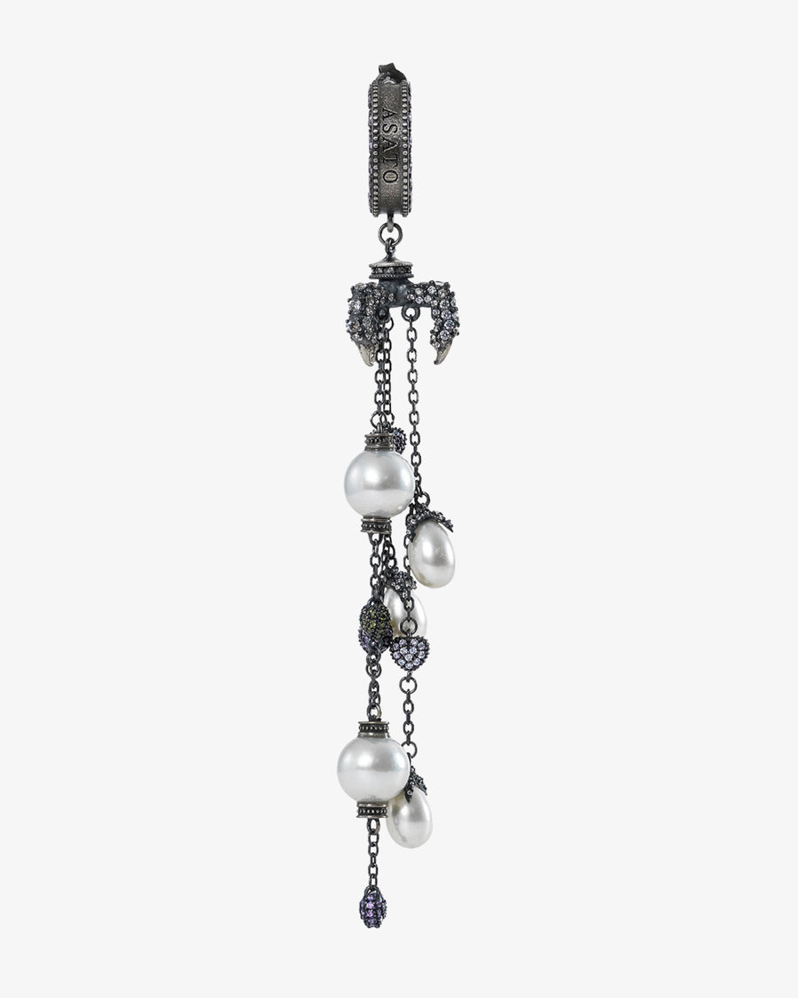 Violet Eclipse Pearl Cascade Earring
