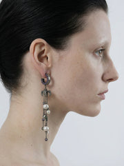 Violet Eclipse Pearl Cascade Earring