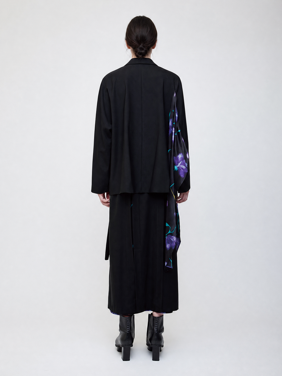 Nocturne bloom draped jacket -Purple-