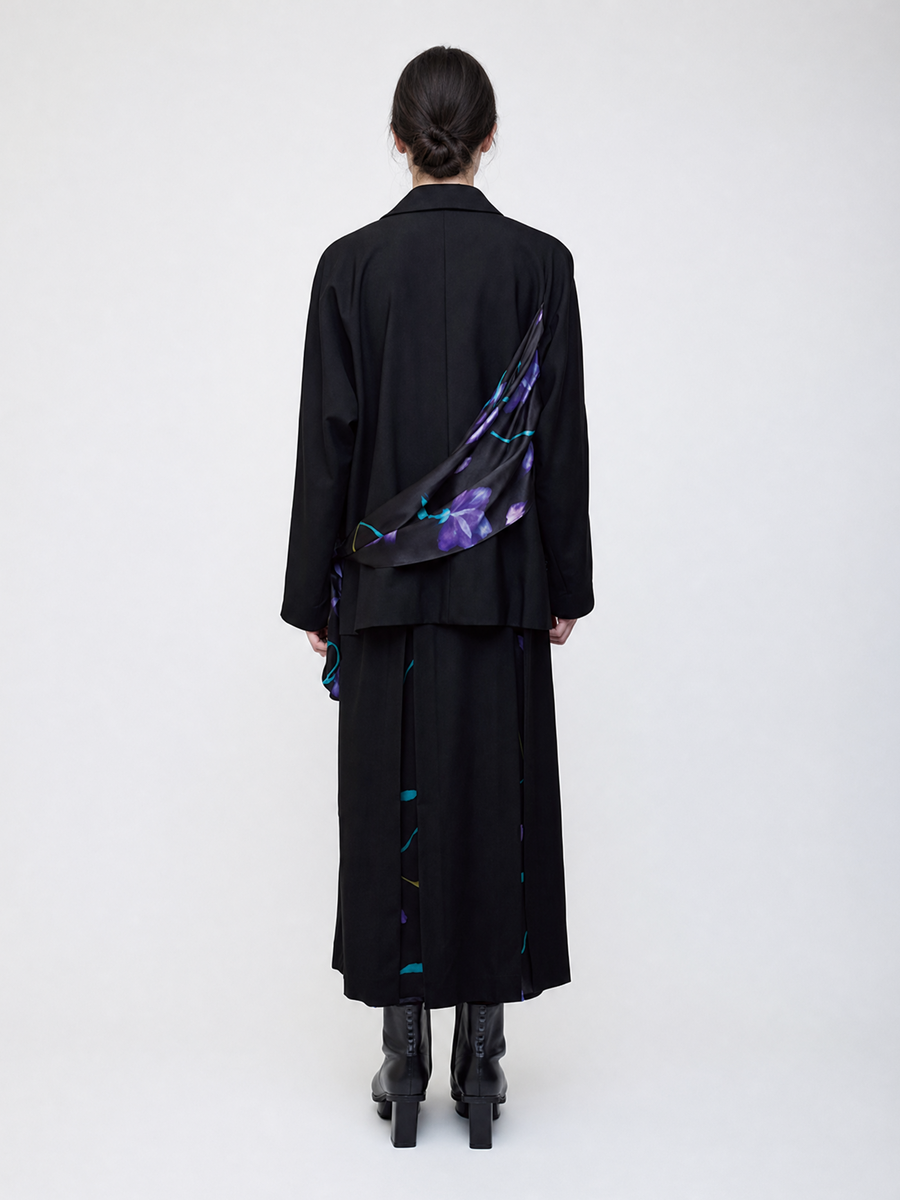Nocturne bloom draped jacket -Purple-