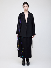 Nocturne bloom draped jacket -Purple-