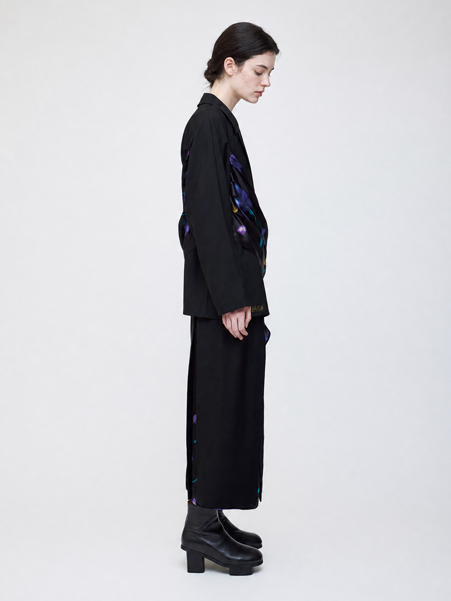 Nocturne bloom draped jacket -Purple-