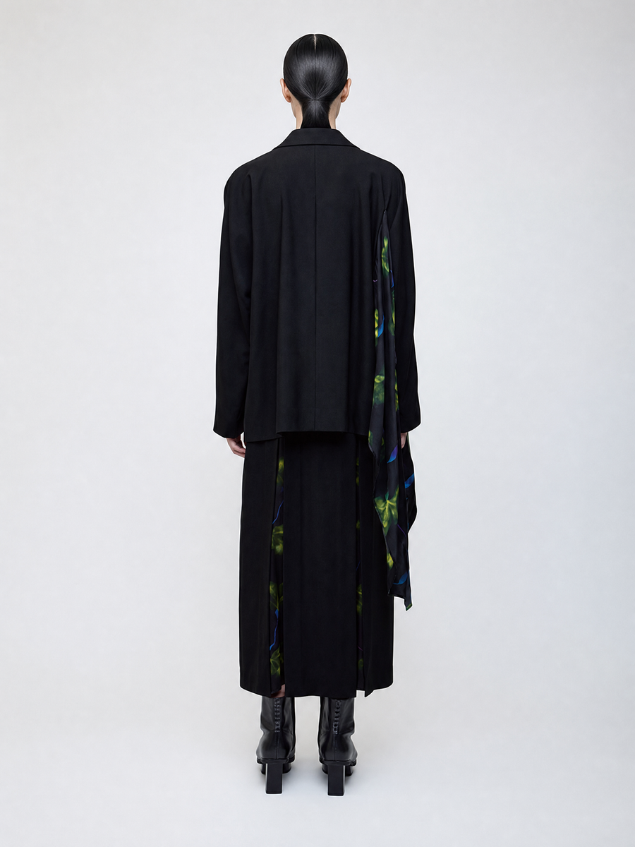 Nocturne bloom draped jacket -Yellow-