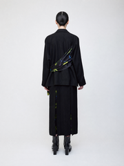 Nocturne bloom draped jacket -Yellow-