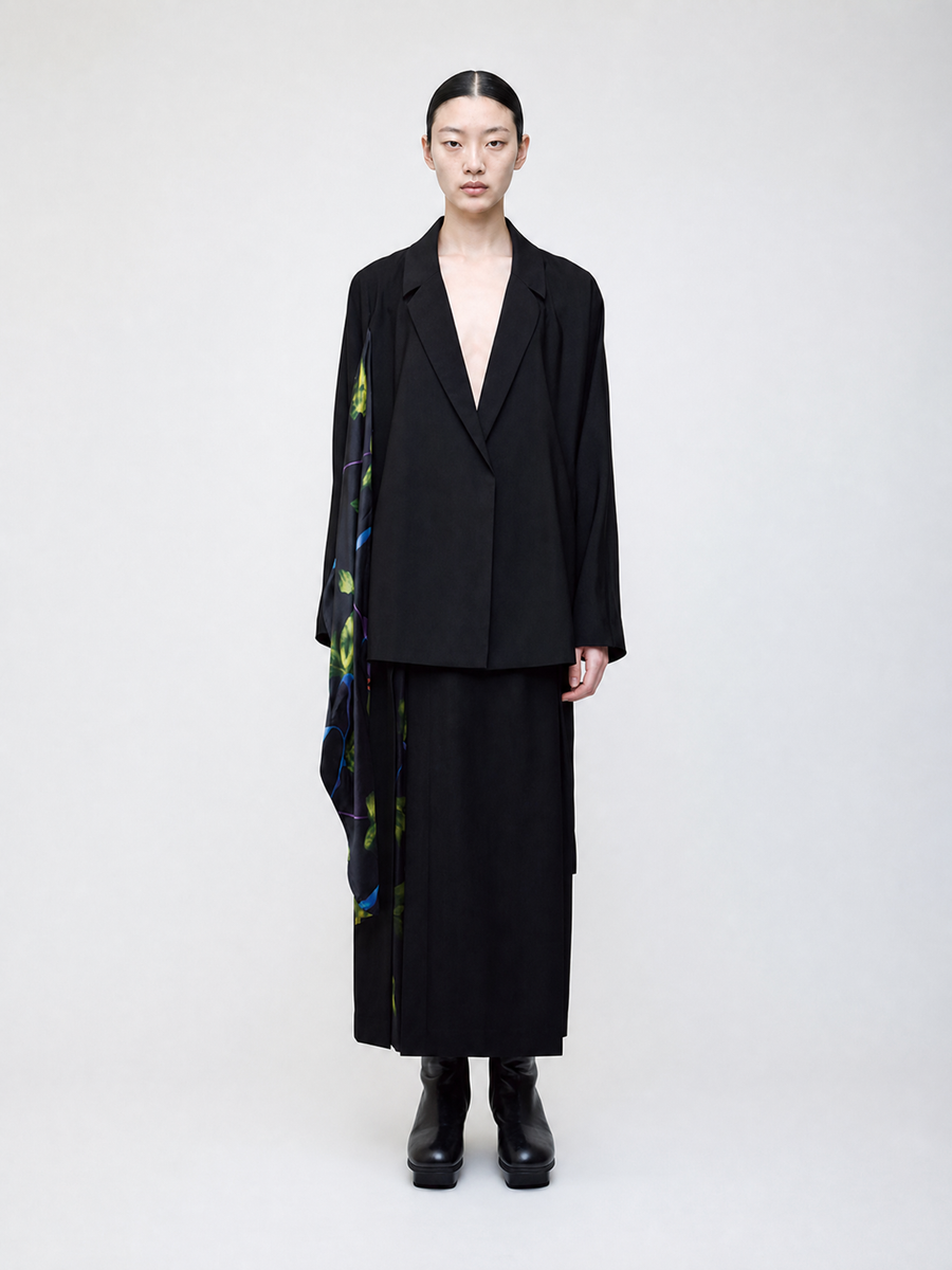 Nocturne bloom draped jacket -Yellow-