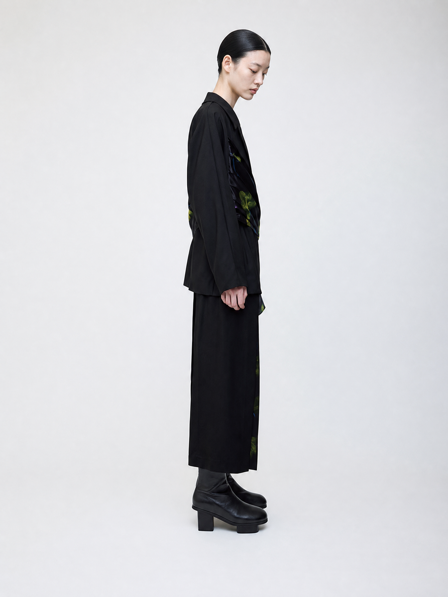 Nocturne bloom draped jacket -Yellow-