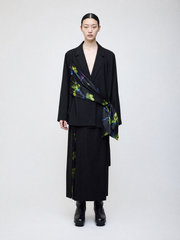 Nocturne bloom draped jacket -Yellow-