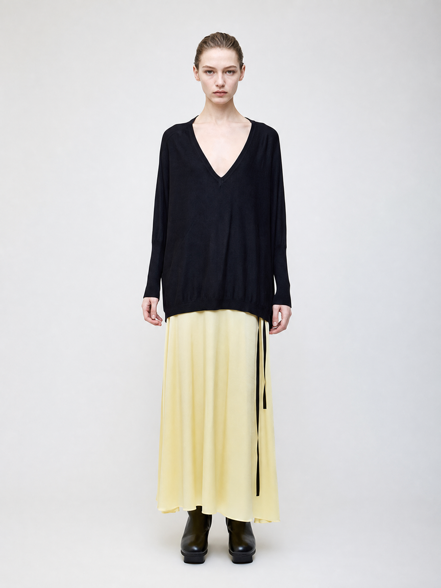 Kimono sleeve knit -Black-