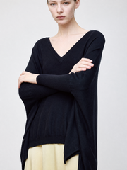 Kimono sleeve knit -Black-