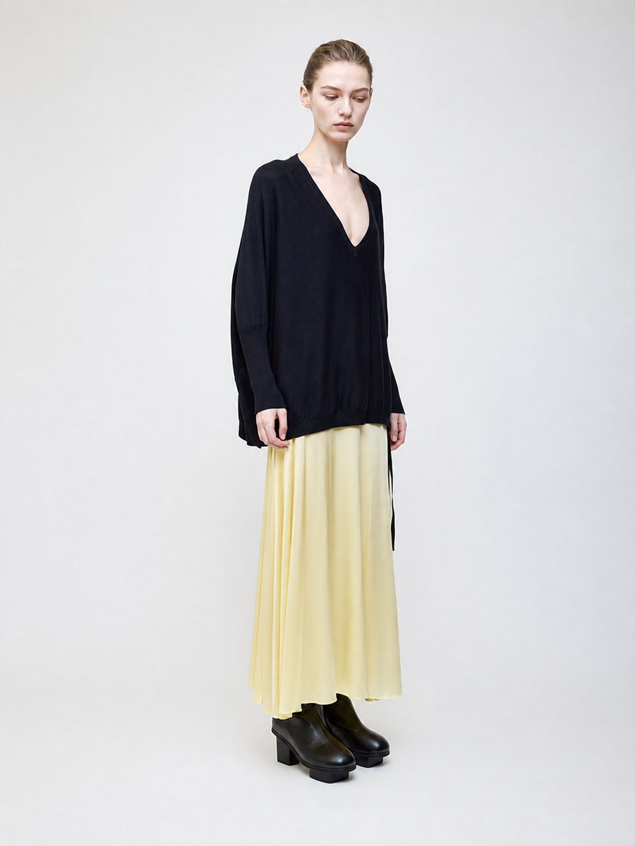 Kimono sleeve knit -Black-