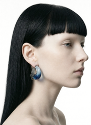 Blue Hour Resin Hoop Earring